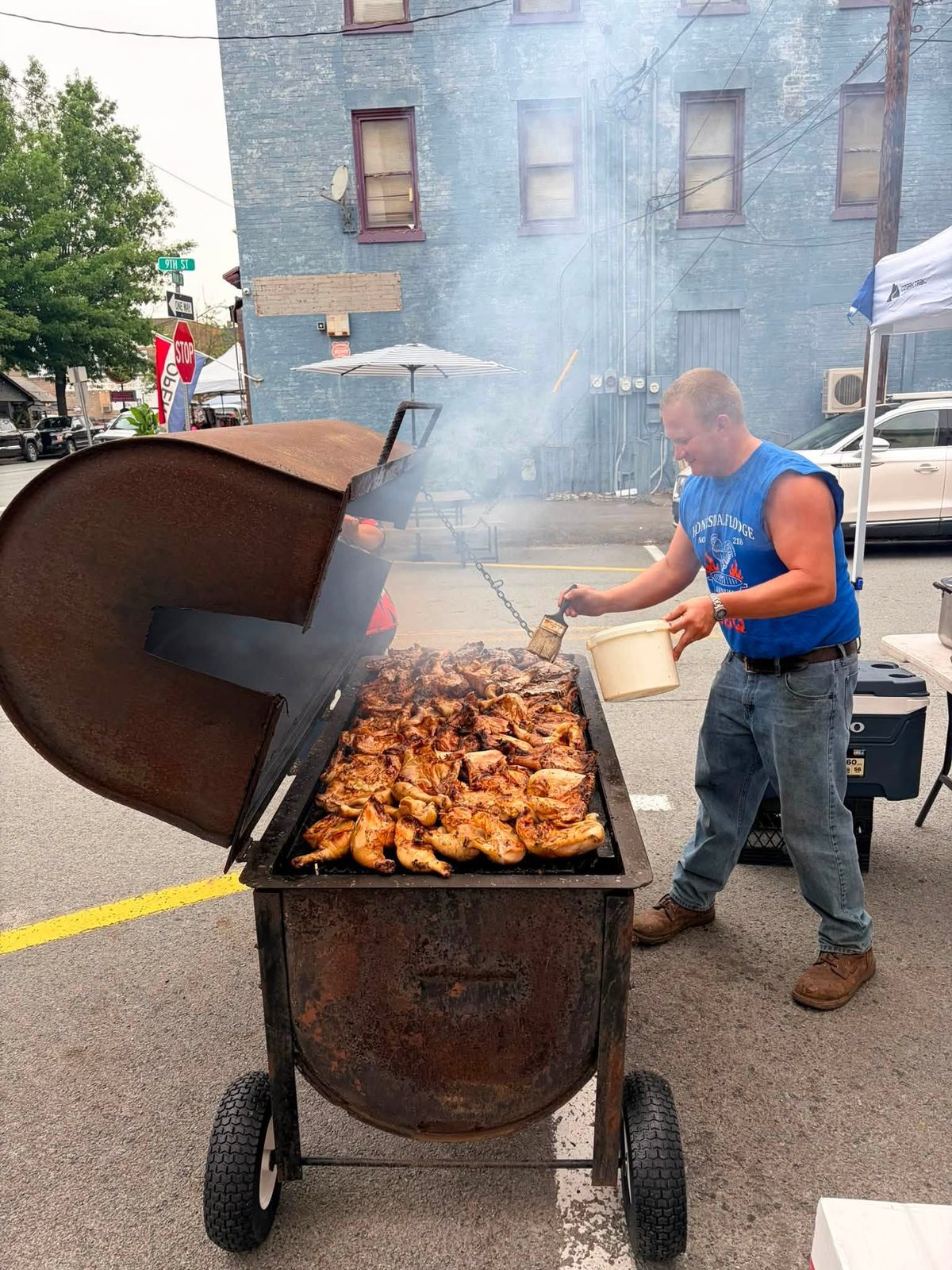 Grilling at the Chicken BBQ